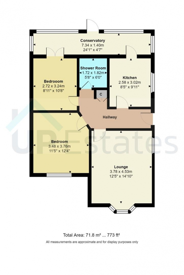 Floor Plan Image for 2 Bedroom Semi-Detached Bungalow for Sale in Cleveland Road, Bulkington