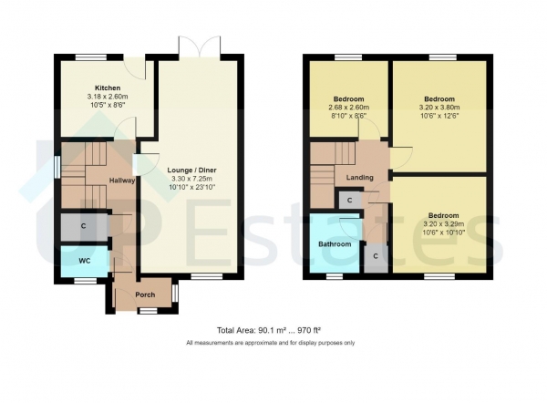 Floor Plan Image for 3 Bedroom End of Terrace House for Sale in Abbotts Walk, Wolston, Coventry