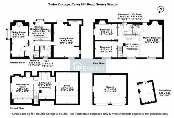 Floor Plan Image for 4 Bedroom Detached House for Sale in GRADE II LISTED SPACIOUS RESIDENCE, Village of Stoney Stanton, Leicestershire