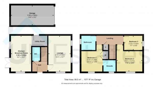 Floor Plan Image for 3 Bedroom Detached House for Sale in Indigo Drive, Burbage