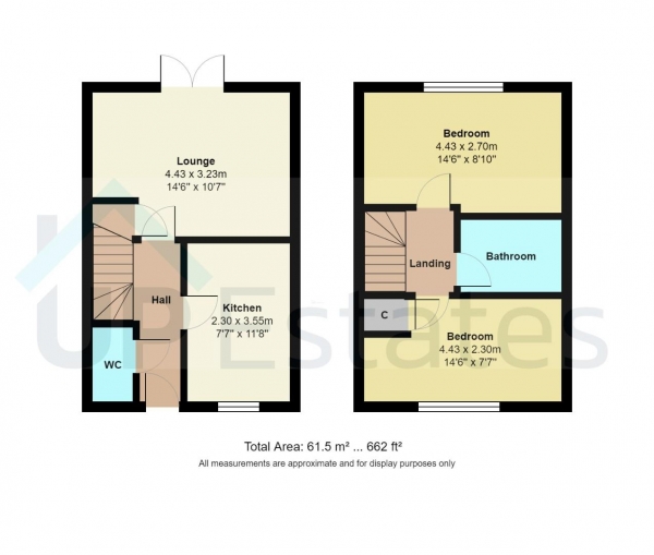 Floor Plan for 2 Bedroom End of Terrace House for Sale in Kite Drive, Coventry, CV2, 1HF -  &pound199,999