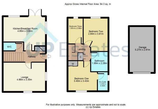 Floor Plan Image for 3 Bedroom Semi-Detached House for Sale in Homespun Close, off The Long Shoot, Nuneaton