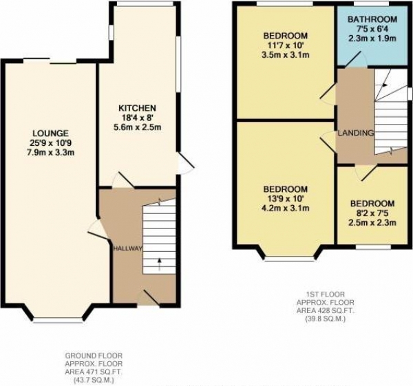 Floor Plan Image for 3 Bedroom Semi-Detached House to Rent in Tile Hill Lane, Coventry