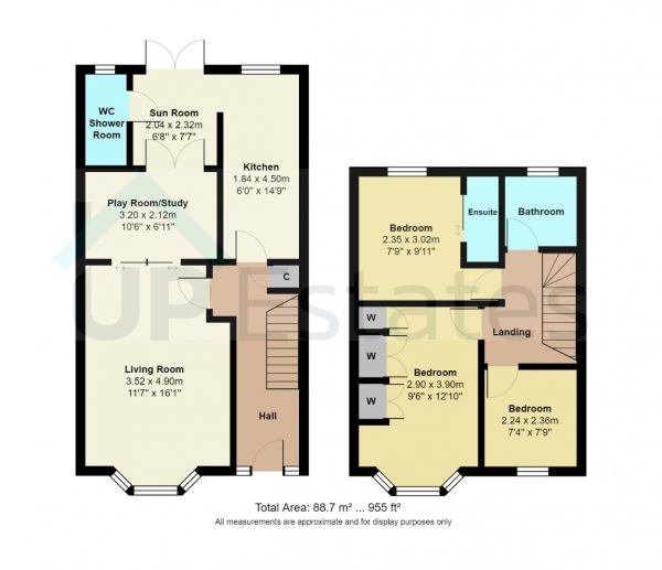 Floor Plan Image for 3 Bedroom Terraced House for Sale in Longfellow Road, Poets Corner, Coventry