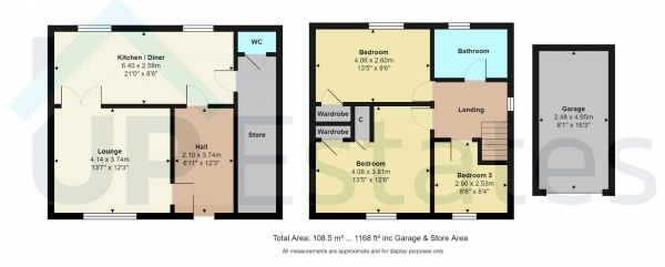 Floor Plan Image for 3 Bedroom Semi-Detached House for Sale in Wood Street, Stockingford, Nuneaton