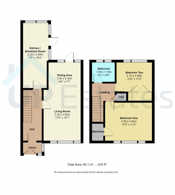 Floor Plan Image for 2 Bedroom Terraced House for Sale in Stonebury Avenue, Eastern Green, Coventry