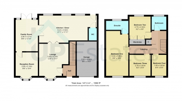 Floor Plan Image for 4 Bedroom Link Detached House for Sale in Newlyn Close, Horestone Grange, Nuneaton