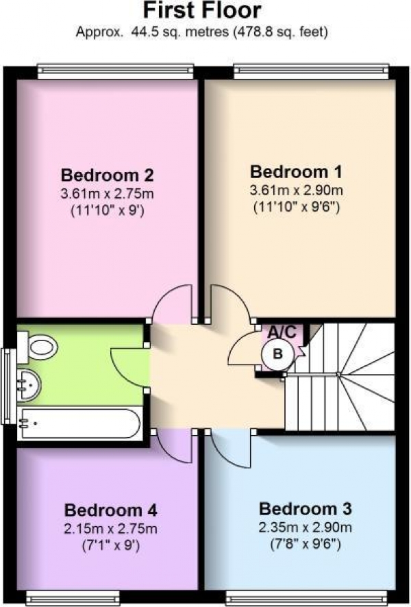 Floor Plan Image for 4 Bedroom Detached House for Sale in Horsford Road, Cheylesmore, Coventry