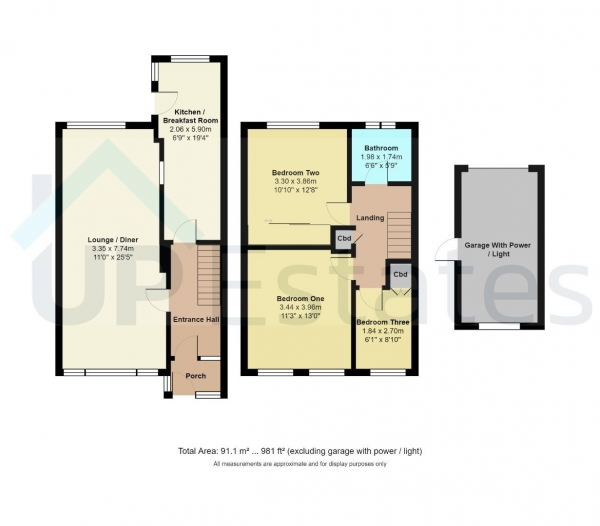 Floor Plan Image for 3 Bedroom Terraced House for Sale in Sutherland Avenue, Coventry