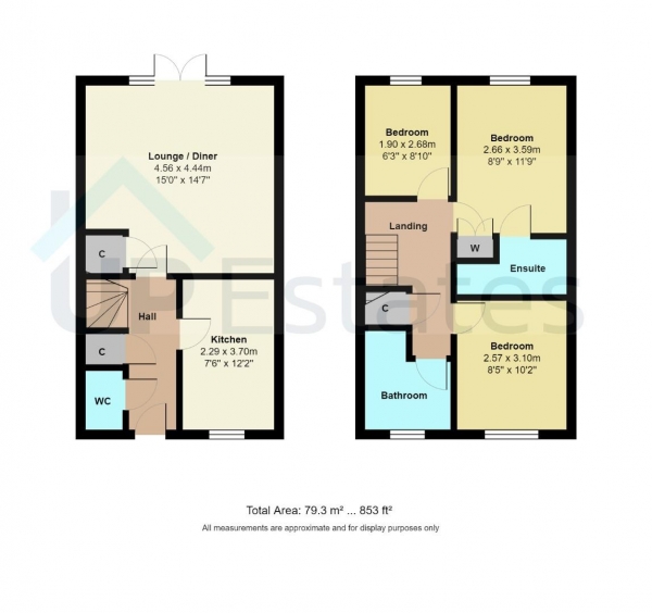 Floor Plan Image for 3 Bedroom Terraced House for Sale in Marjorie Way, Copeswood Estate, Coventry