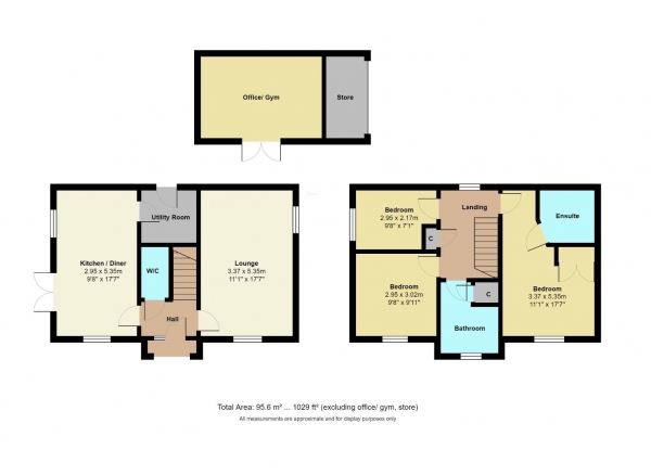 Floor Plan for 3 Bedroom Detached House for Sale in Windsor Way, Broughton Astley, Leicester, LE9, 6TN - Offers Over &pound340,000