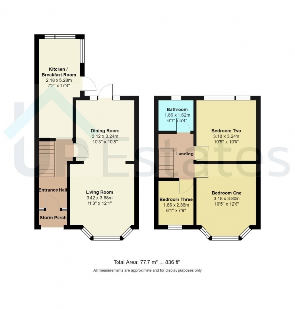 Floor Plan for 3 Bedroom Terraced House for Sale in Glencoe Road, Coventry, CV3, 1GN - Offers Over &pound200,000