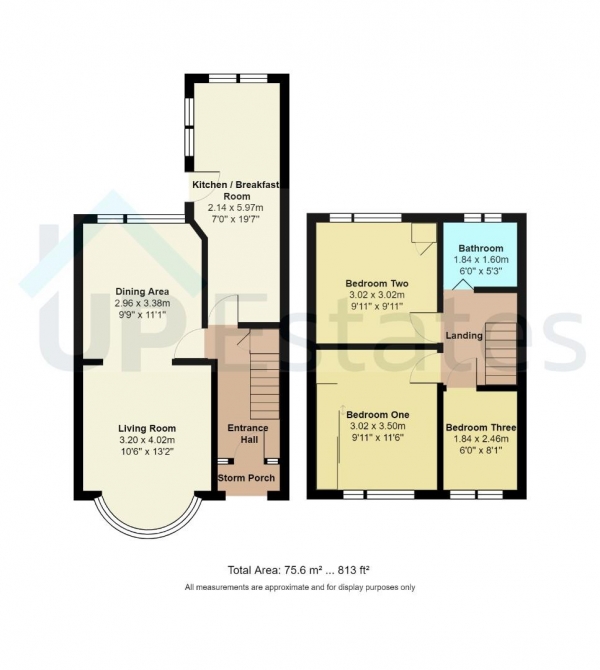 Floor Plan for 3 Bedroom Terraced House for Sale in Grangemouth Road, Coventry, CV6, 3FD -  &pound190,000