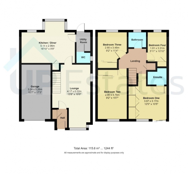 Floor Plan Image for 4 Bedroom Detached House for Sale in Amelia Crescent, Copeswood, Coventry