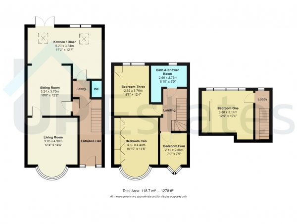 Floor Plan for 4 Bedroom Terraced House for Sale in Momus Boulevard, Coventry, CV2, 5LL -  &pound300,000