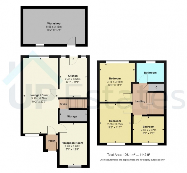 Floor Plan Image for 3 Bedroom End of Terrace House for Sale in Tregullan Road, Exhall