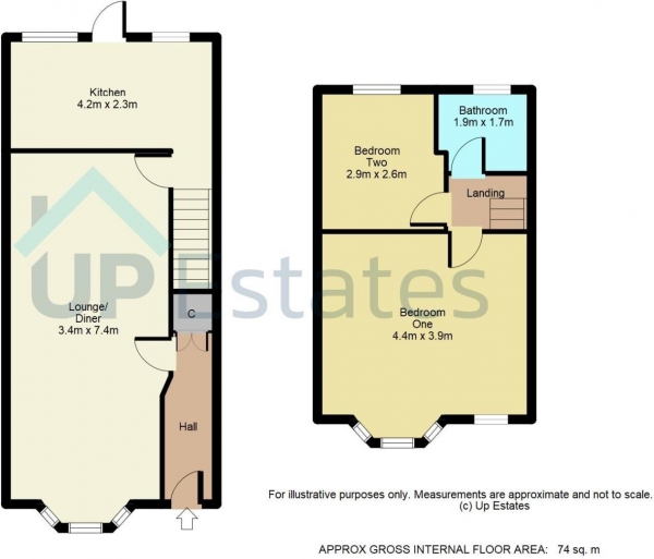 Floor Plan Image for 2 Bedroom Terraced House for Sale in Wyken Way, Wyken, Coventry