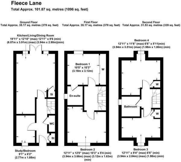 Floor Plan Image for 4 Bedroom Semi-Detached House for Sale in Fleece Lane, off the Long Shoot, Nuneaton