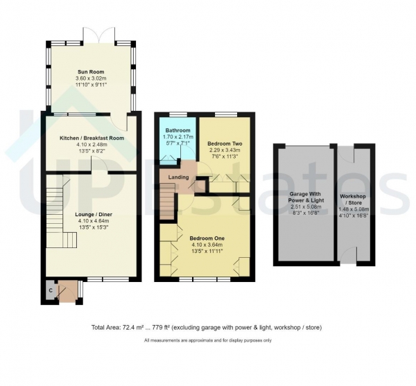 Floor Plan Image for 2 Bedroom Terraced House for Sale in Bridport Close, Clifford Park, Walsgrave, Coventry