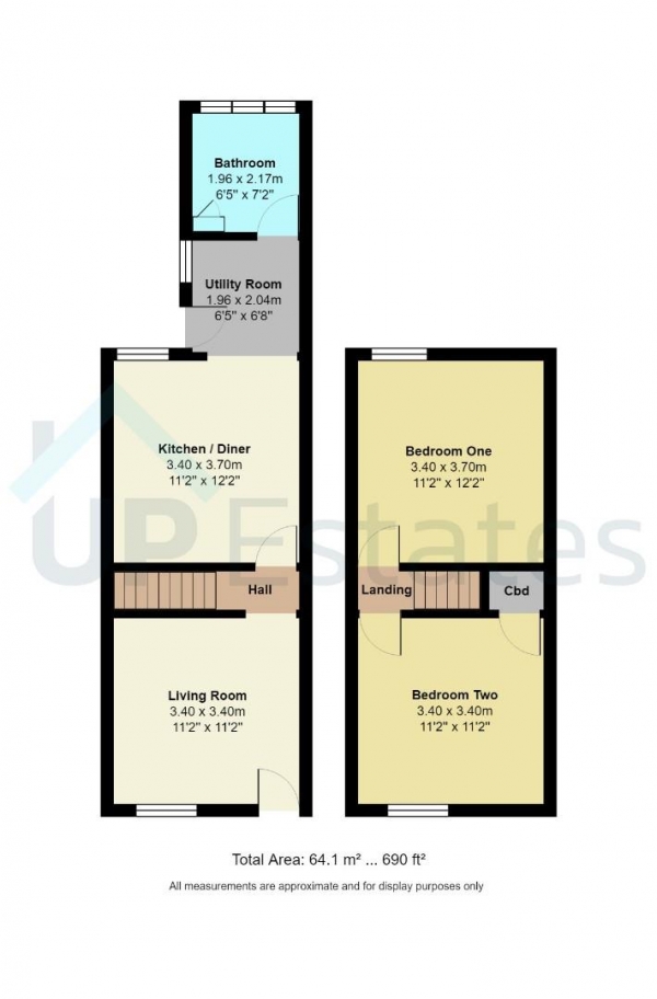 Floor Plan Image for 2 Bedroom Terraced House to Rent in Charterhouse Road, Coventry