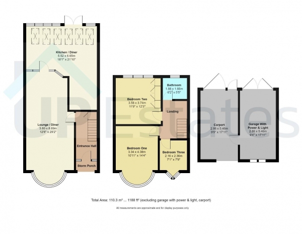 Floor Plan Image for 3 Bedroom Terraced House for Sale in Anthony Way, Coventry