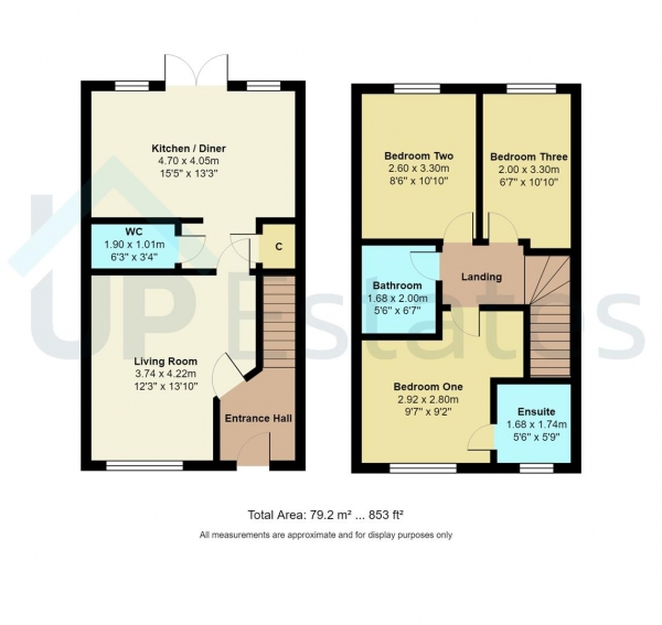 Floor Plan Image for 3 Bedroom Terraced House for Sale in Emily Allen Road, Coventry