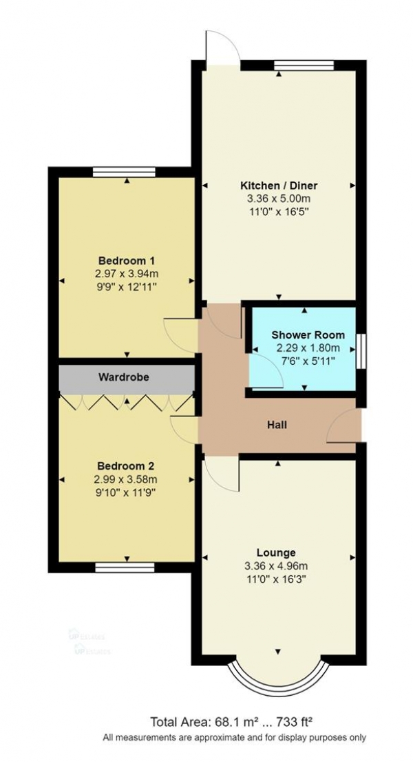 Floor Plan Image for 2 Bedroom Semi-Detached Bungalow for Sale in RENOVATED, EXTENDED BUNGALOW - Goodyers End Lane