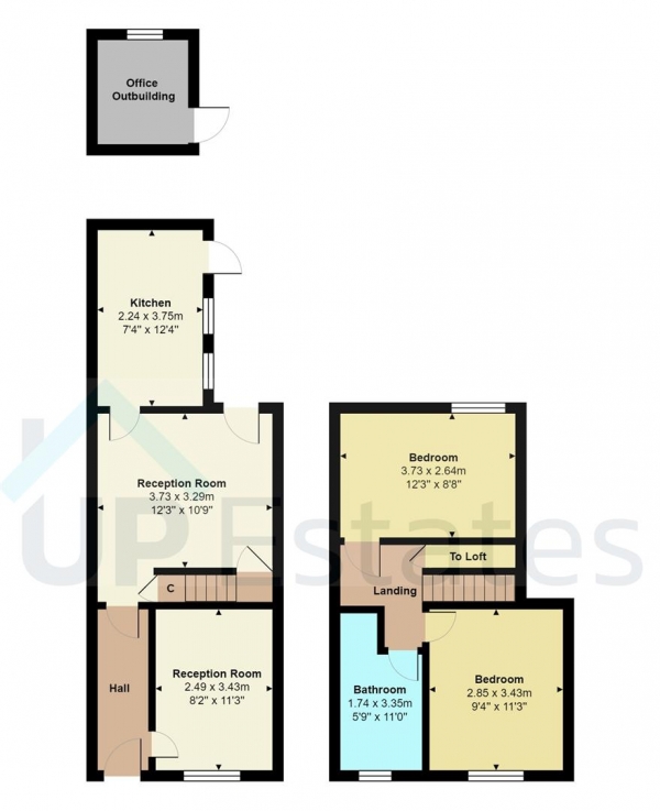 Floor Plan Image for 2 Bedroom Terraced House for Sale in Heath End Road, Stockingford, Nuneaton