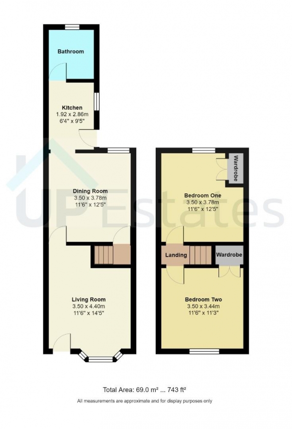 Floor Plan Image for 2 Bedroom Terraced House for Sale in School Street, Wolston, Coventry