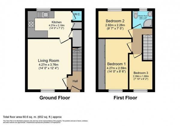 Floor Plan Image for 3 Bedroom End of Terrace House for Sale in Thomas Lane Street, Coventry