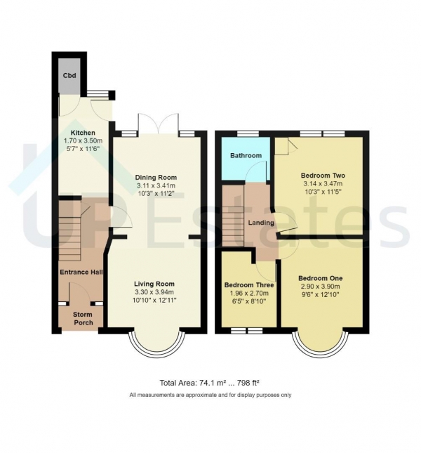 Floor Plan Image for 3 Bedroom End of Terrace House for Sale in Cheveral Avenue, Coventry