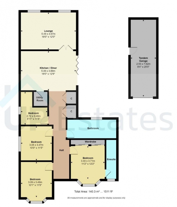 Floor Plan Image for 4 Bedroom Detached Bungalow for Sale in Bulkington Lane, Whitestone, Nuneaton