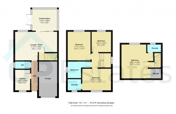 Floor Plan Image for 4 Bedroom Detached House for Sale in Pebblebrook Way, Bedworth