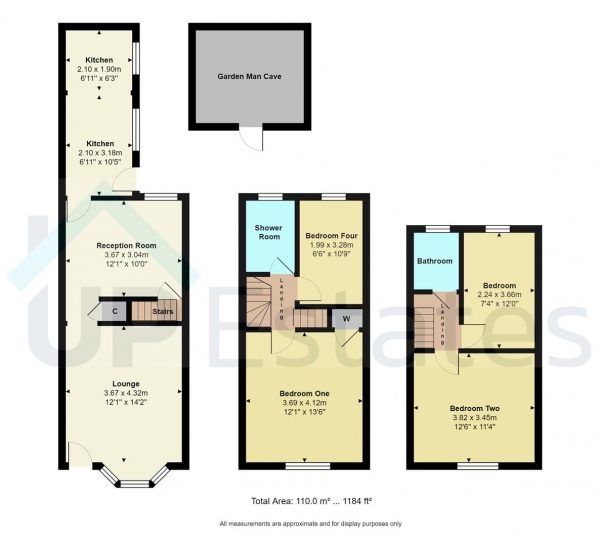 Floor Plan Image for 4 Bedroom Terraced House for Sale in INCREDIBLE VALUE FOR MONEY - Victorian Terrace, Queens Road, Hinckley