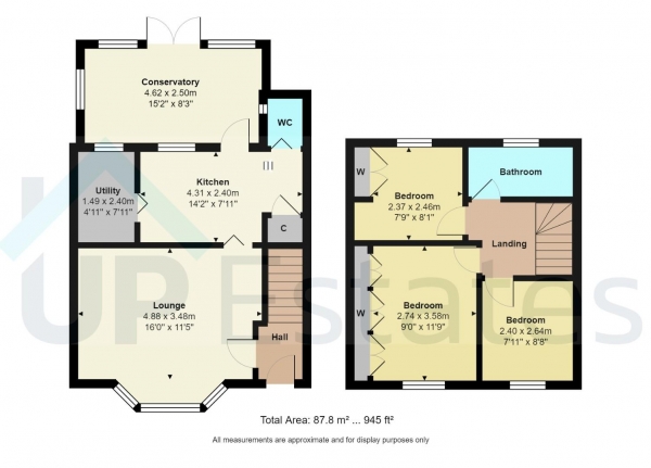 Floor Plan Image for 3 Bedroom End of Terrace House for Sale in Waverley Avenue, Attleborough, Nuneaton