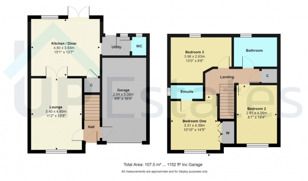 Floor Plan Image for 3 Bedroom Detached House for Sale in Sunburst Drive, off the Long Shoot, Nuneaton