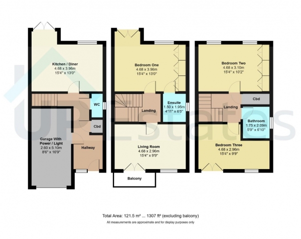 Floor Plan Image for 3 Bedroom End of Terrace House for Sale in Pelham Bend, Bannerbrook Park, Coventry