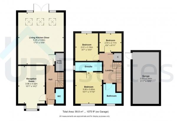 Floor Plan Image for 3 Bedroom Detached House for Sale in Ribbon Avenue, Ansley, Nuneaton