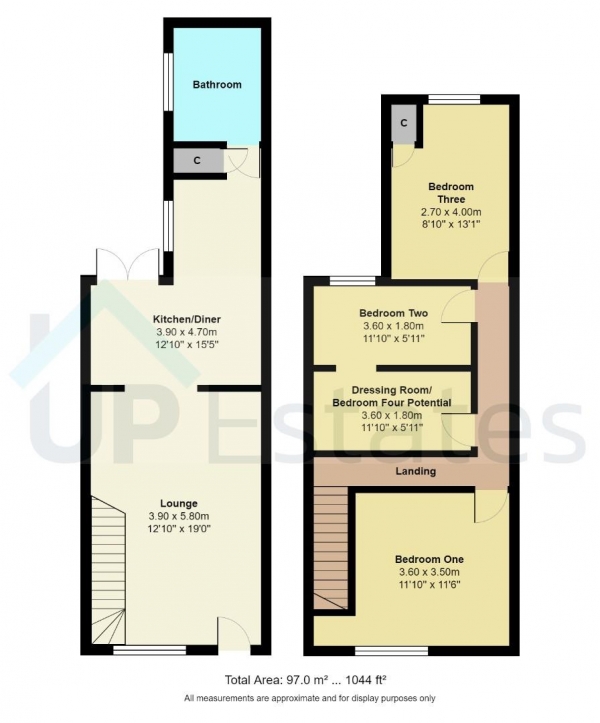 Floor Plan Image for 3 Bedroom Terraced House for Sale in Coleshill Road, Chapel End, Nuneaton