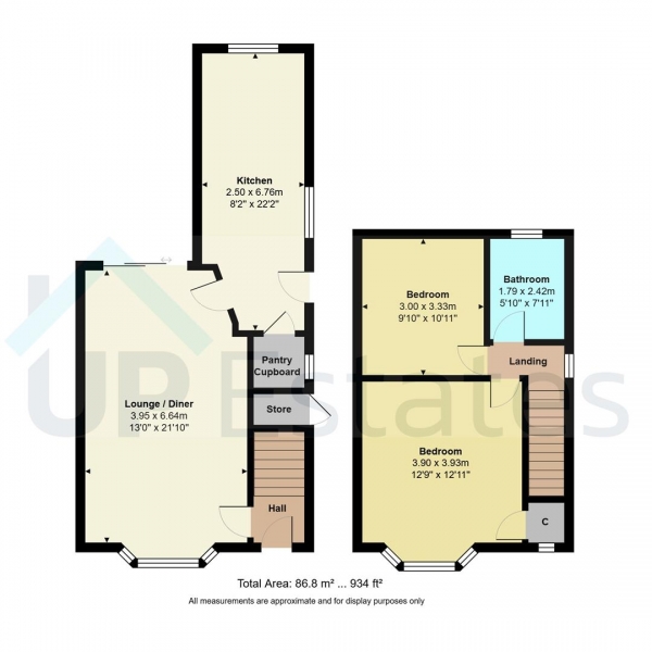 Floor Plan Image for 2 Bedroom Semi-Detached House for Sale in School Hill, Hartshill, Nuneaton