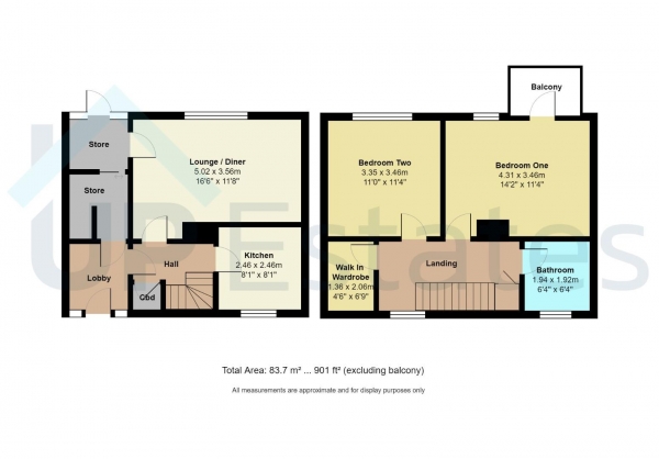 Floor Plan Image for 2 Bedroom Terraced House to Rent in Fuchsia Close, Coventry