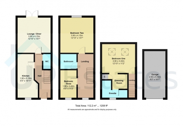 Floor Plan Image for 3 Bedroom Town House for Sale in Anglian Way, Coventry