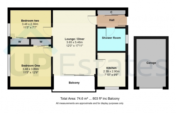 Floor Plan Image for 2 Bedroom Apartment for Sale in Woodlands Court, Binley Woods, Coventry