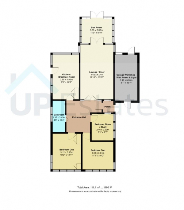 Floor Plan Image for 3 Bedroom Detached Bungalow for Sale in Suncliffe Drive, Kenilworth