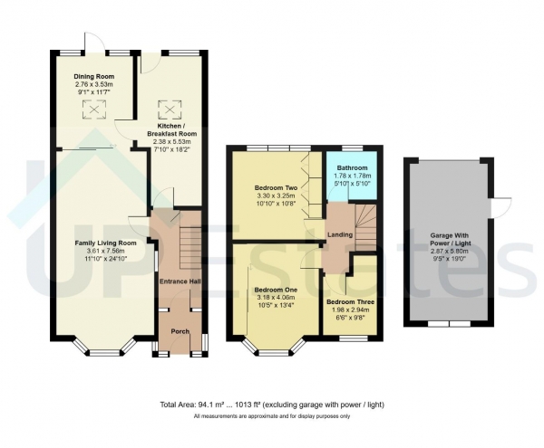 Floor Plan Image for 3 Bedroom End of Terrace House for Sale in Rosslyn Avenue, Coventry