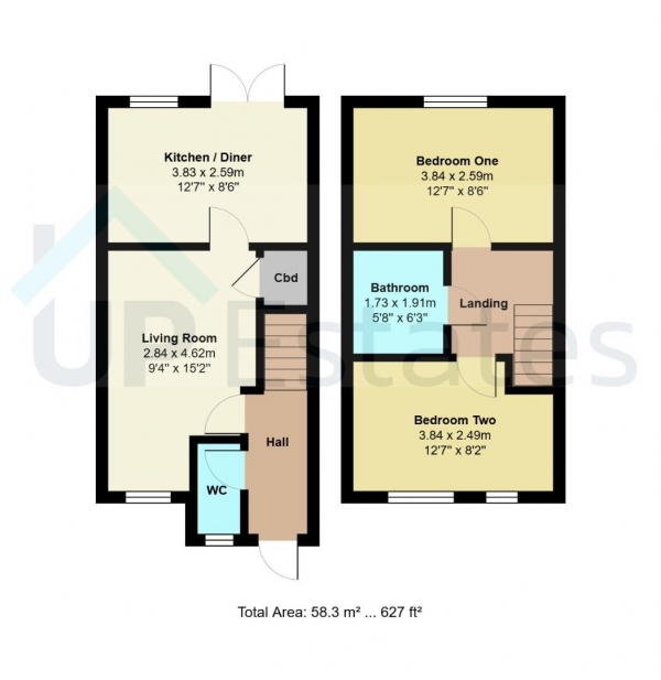 Floor Plan Image for 2 Bedroom Semi-Detached House for Sale in Ivens Grove, Coventry