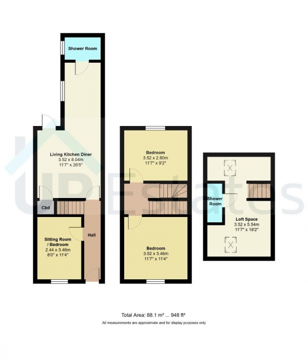 Floor Plan Image for 3 Bedroom Terraced House for Sale in Hugh Road, Coventry