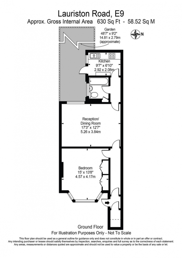 Floor Plan Image for 1 Bedroom Flat for Sale in Lauriston Road