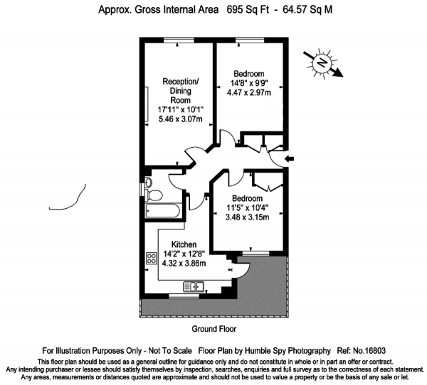 Floor Plan Image for 2 Bedroom Apartment for Sale in Buxhall Crescent, London