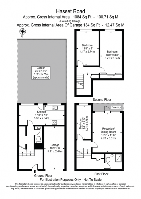 Floor Plan Image for 3 Bedroom Terraced House for Sale in Hassett Road, London